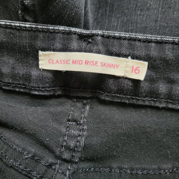 Levis Black Classic Mid Rise Skinny Jeans Size 16 - Picture 4 of 5